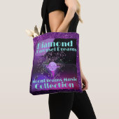 Diamond & Carousel Dreams Paars Faux Glitter Tote Bag (Dichtbij)
