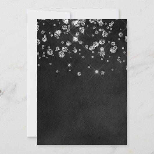 Diamond Chalkboard bruids douche uitnodiging (Achterkant)