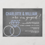 Diamond Chalkboard-Verloving | Verloving Kaart<br><div class="desc">Deze partijuitnodiging van Engagement kenmerkt een moderne blik op een krijtbordachtergrond. Kies voor een getextureerd papier of een vorm met een doorsnede om deze uitnodiging te laten uitkomen.</div>