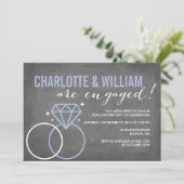 Diamond Chalkboard Verlovingskaart | Verlovingsfee Kaart (Staand voorkant)