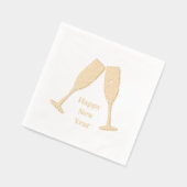 Diamond Champagne Glass Happy New Year Folie Servetten (Links)