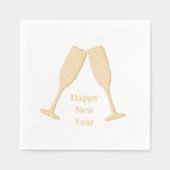Diamond Champagne Glass Happy New Year Folie Servetten (Voorkant)