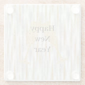 Diamond Champagne Glass Happy New Year Silver Gold Glazen Onderzetter (Achterkant)