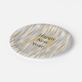 Diamond Champagne Glass Happy New Year Silver Gold Papieren Bordje (Gekanteld)