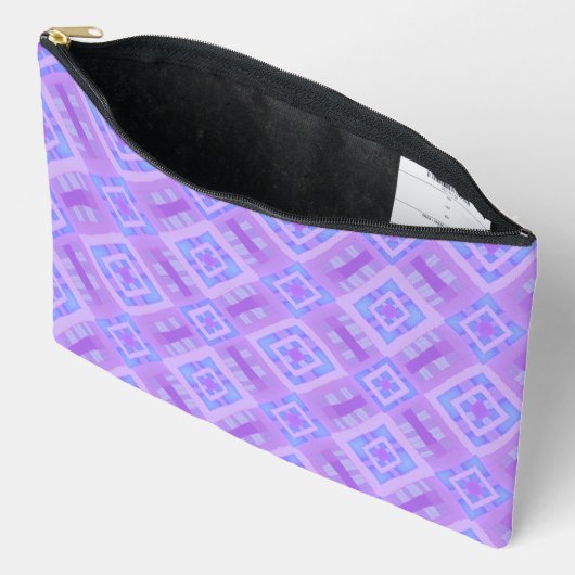 Diamond Check Patchwork - Lila Blauw 1 Etui (Open)