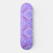Diamond Check Patchwork - Lila Blauw 1 Persoonlijk Skateboard (Voorkant)