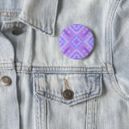 Diamond Check Patchwork - Lila Blauw 1 Ronde Button 5,7 Cm