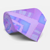 Diamond Check Patchwork - Lila Blauw 1 Stropdas (Opgerold)