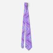 Diamond Check Patchwork - Lila Blauw 1 Stropdas (Achterkant)
