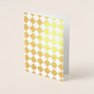 Diamond Checkered White en Gold Folie Kaarten