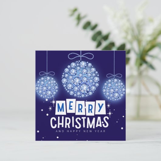 Diamond Christmas Ornament Flat Kaart (Staand voorkant)
