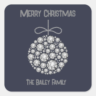 Diamond Christmas Ornament Sticker