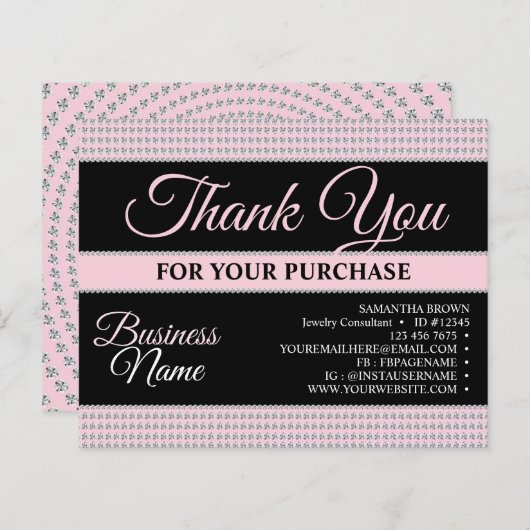 Diamond Circle Dank u roze (Voorkant / Achterkant)