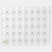Diamond Circle White Fleece Blanket (Voorkant (Horizontaal))