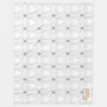 Diamond Circle White Fleece Blanket