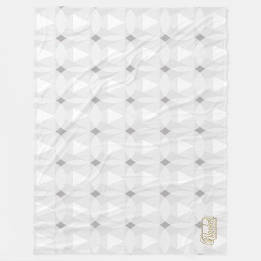 Diamond Circle White Fleece Blanket Deken (Voorkant)