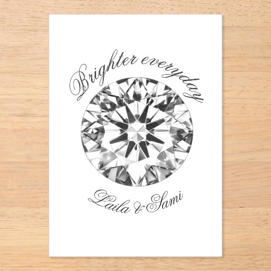 Diamond Classic Round Brighter together 2026 - Acryl Uitnodigingen (Voorkant)