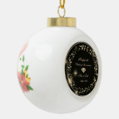 Diamond Confetti Black 25th Wedding Jubileum Keramische Bal Ornament (Links)