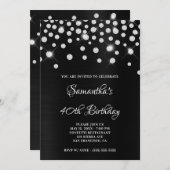 Diamond Confetti Black Satin Folie Ombre Kaart (Voorkant / Achterkant)
