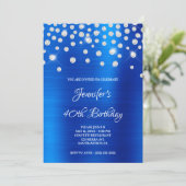 Diamond Confetti Bright Blue Satin Folie Ombre Kaart (Staand voorkant)
