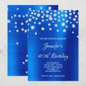 Diamond Confetti Bright Blue Satin Folie Ombre Kaart (Voorkant / Achterkant)