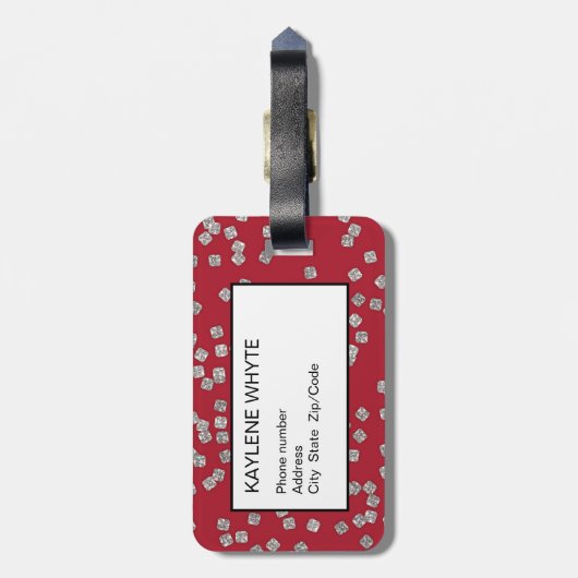 Diamond Confetti gepersonaliseerd Bagagelabel (Achterkant verticaal)