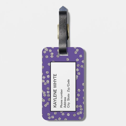 Diamond Confetti gepersonaliseerd Bagagelabel (Achterkant verticaal)