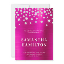 Diamond Confetti Hot Pink Ombre Folie Afstuderen