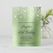 Diamond Confetti Mint Satin Folie Ombre Kaart (Staand voorkant)