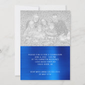 Diamond Confetti Royal Blue Ombre Folie Afstuderen Aankondiging (Achterkant)