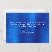 Diamond Confetti Royal Blue Satin Gradient Folie Bedankkaart (Achterkant)