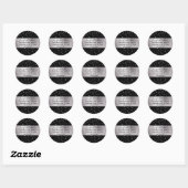 Diamond confetti shimmer zwart zilver DIY Ronde Sticker (Vel)
