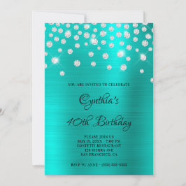 Diamond Confetti Turquoise Satin Folie Ombre Kaart