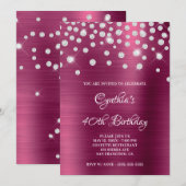 Diamond Confetti Wine Satin Folie Ombre Kaart (Voorkant / Achterkant)