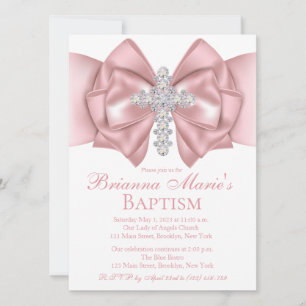 Diamond Cross Baptisme   Christenuitnodiging Kaart