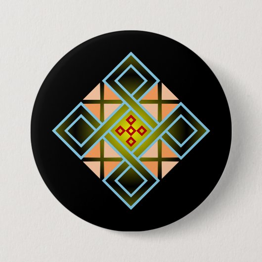 Diamond Crosses Ronde Button 7,6 Cm (Voorkant)