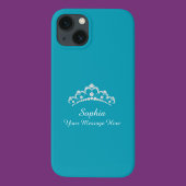Diamond Crown, naam, uw bericht, Blauwgroen Case-Mate iPhone Case