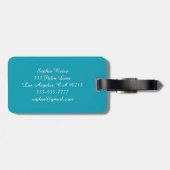 Diamond Crown, naam, uw bericht, info, Blauwgroen Bagagelabel (Achterkant horizontaal)