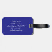 Diamond Crown, naam, uw bericht, info, diep blauw Bagagelabel (Achterkant horizontaal)