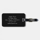 Diamond Crown, naam, uw bericht, info, zwart Bagagelabel (Achterkant horizontaal)