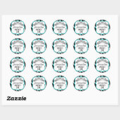 Diamond Crown Zebra Turquois Ronde Sticker (Vel)