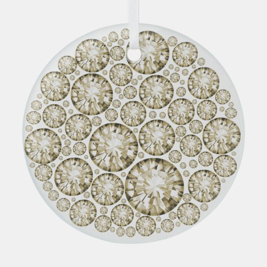 Diamond Crusted Solitaires Glas Ornament (Voorkant)