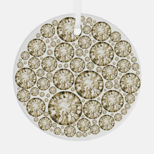 Diamond Crusted Solitaires Glas Ornament (Achterkant)