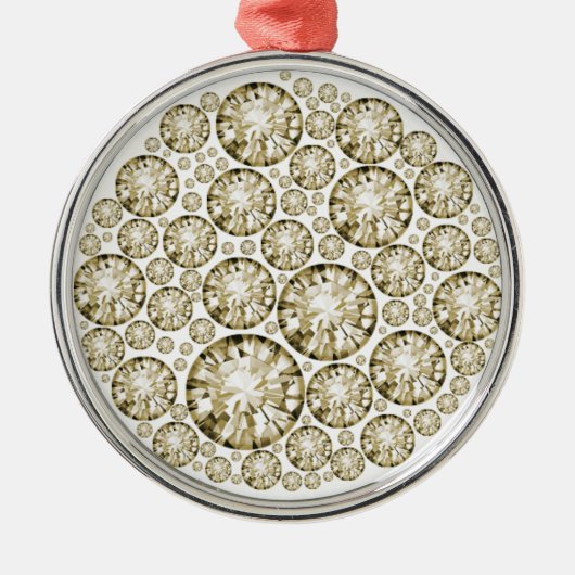 Diamond Crusted Solitaires Metalen Ornament (Voorkant)