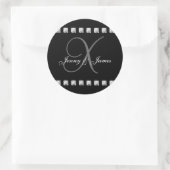 Diamond Crystal Monogram X Bruiloft Stickers Zwart (Tas)
