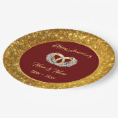 Diamond Customize Wedding Rings Gold Jubileum Papieren Bordje (Gekanteld)