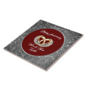 Diamond Customize Wedding Rings Silver Anniversary Tegeltje (Zijkant)