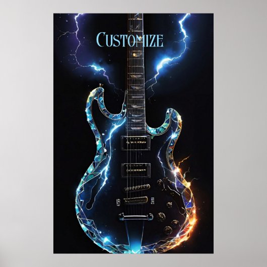 Diamond Cut elektrische gitaar Poster (Voorkant)