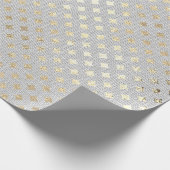 Diamond Cut Foxier Gold Silver Grey VIP Linen Cadeaupapier (Hoek)