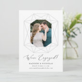 Diamond Cut Photo Verloving Aankondiging (Staand voorkant)